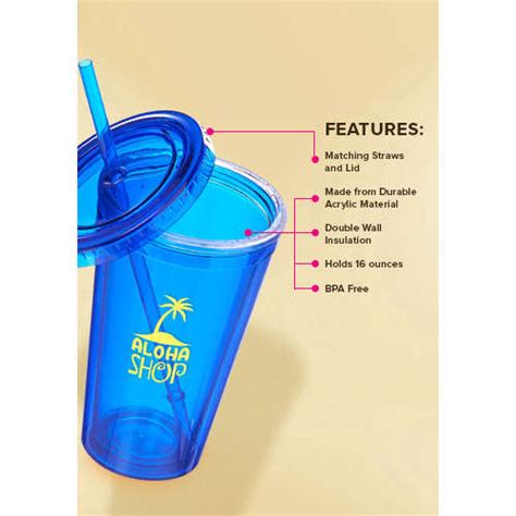 Oz Double Wall Acrylic Tumblers With Straws Nimco Inc