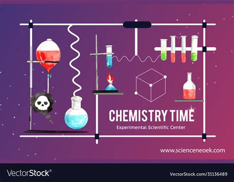 Science frame design with laboratory supplies Vector Image