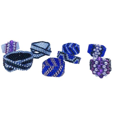 Peyote Stitch Rings Kit - Sky