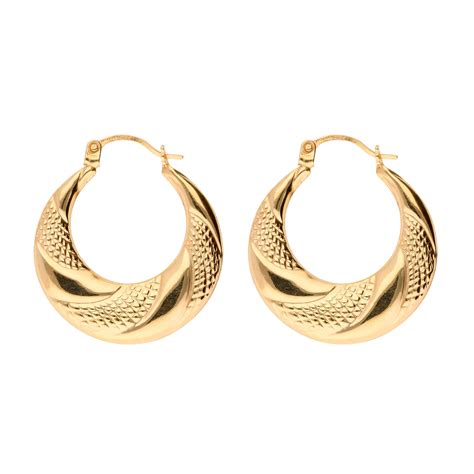 23mm 9ct Yellow Gold Hoop Earrings Buy Online Free Insured Uk Delivery