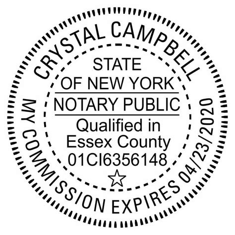 Round New York Notary With County And Expiration Stamp Simply Stamps