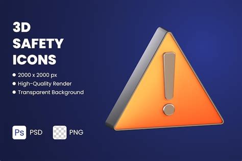 Premium PSD 3d Icon Illustrations Warning Signboard Error