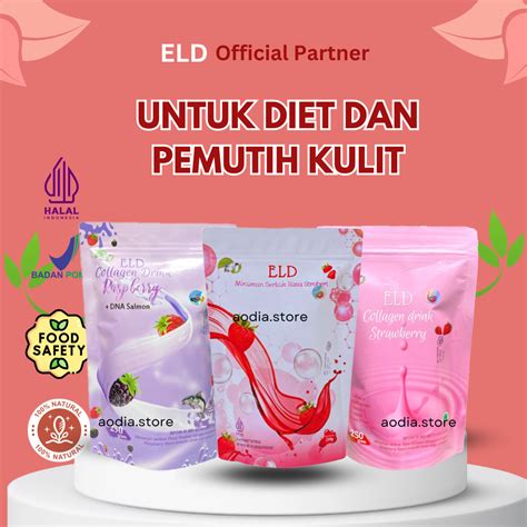 Jual ELD COLLAGEN DRINK 250GR ORIGINAL STRAWBERRY DNA SALMON MINUMAN