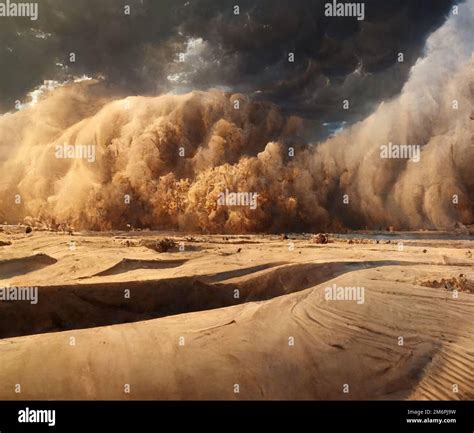 Sandstorm In The Desert Digital Art Stock Photo Alamy