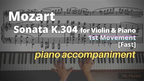 Mozart Sonata For Violin And Piano In E Minor K 304 1st Mov Piano