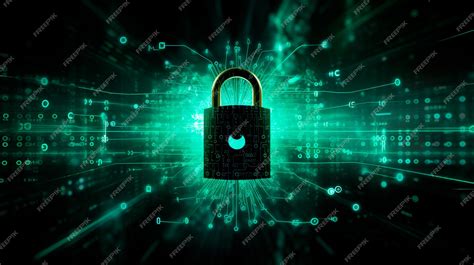 Premium AI Image | cyber security lock technology background