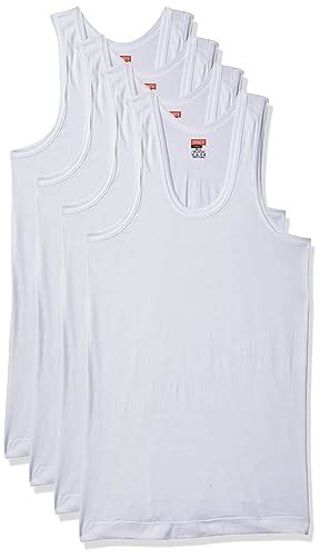 Buy DIXCY JOSH Men S Plain Pack Of 4 DX JSH White Vest Pack Of 4 M