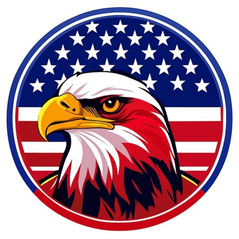 Premium Vector United States Bald Eagle With Flag Colors