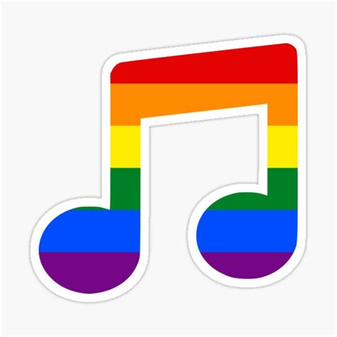 Music Note Gay Pride Flag Sticker For Sale By Scientistbird Redbubble