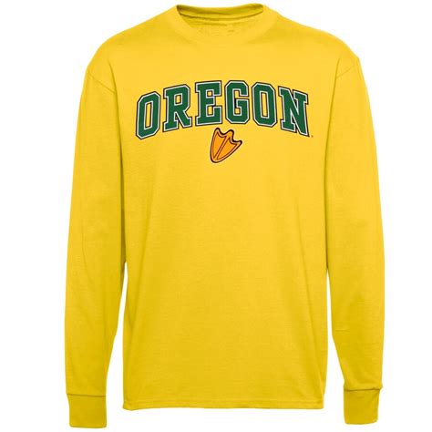 Oregon Ducks Youth Midsize Long Sleeve T Shirt Yellow