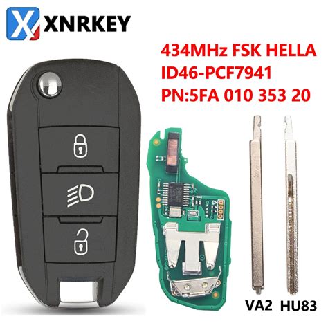 Xnrkey Llave De Coche Remota Con Botones Chip Id Mhz Para