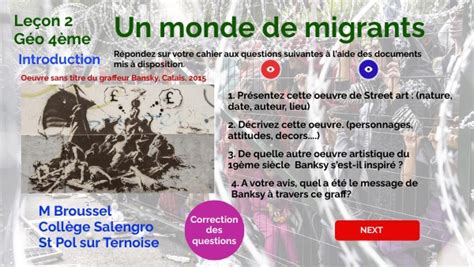 Géo 4ème Un Monde De Migrants