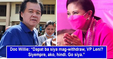 Doc Willie Ong Hindi Sang Ayon Sa Pagpapa Withdraw Ni Isko Moreno Kay