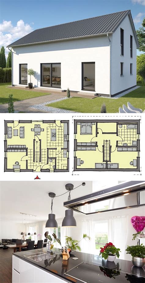 Modernes Einfamilienhaus Neubau Mit Satteldach Architektur Grundriss