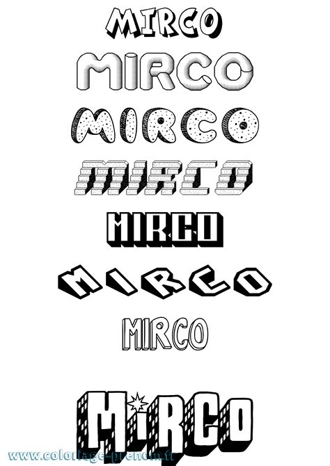 Coloriage Du Prénom Mirco à Imprimer Ou Télécharger Facilement