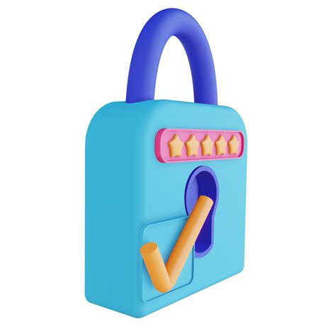 3d Illustration Password Lock Check 10856266 Png