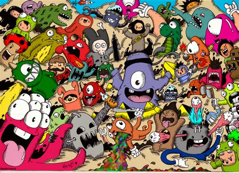 Doodle Monster Invasion Colored Version By Redstar94 On Deviantart