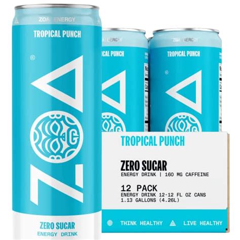 ZOA Energy Drinks Bundle Best 12oz Flavors 60 Pack Healthy Energy