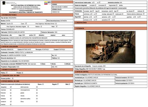 Fichas Registro E Inventario De Un Inmueble Arquit