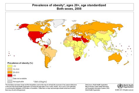 Prevalence of Obesity Worldwide [2027x1358] : MapPorn