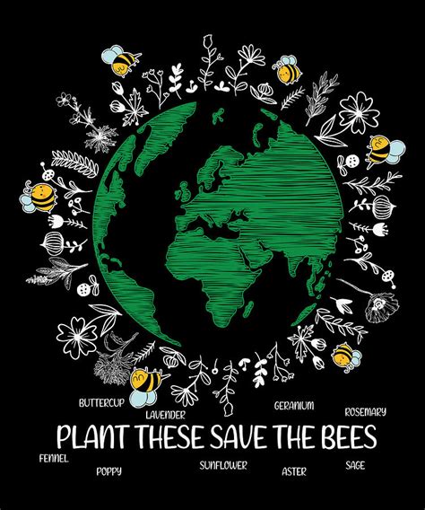 Plant These Save The Bees Bee Graphic Painting By Norman W Fine Art