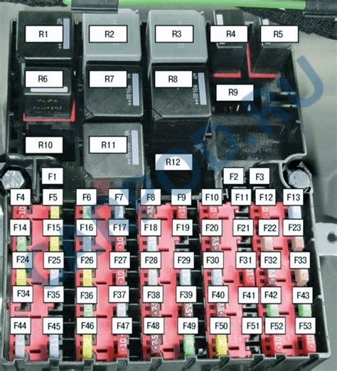 Предохранители Форд Фиеста / Фьюжн, 2001 - 2008