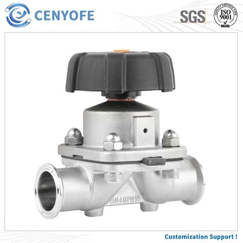 Sanitary Manual Clamped Stainless Steel Pneumatic Vacuum Diaphragm