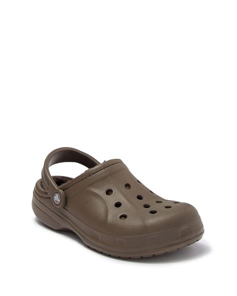 Crocs™ Winter Faux Fur Lined Clog in Brown | Lyst