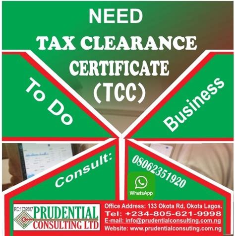 Need Tax Clearance Certificate To Do Business Prudential Consulting