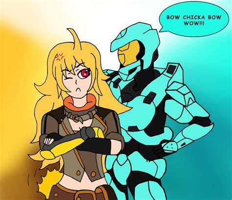 Rvb X Rwby Bow Chicka Bow Wow By Edcom02 Rwby Crossover Rwby Rose Halo Funny Rwby Comic