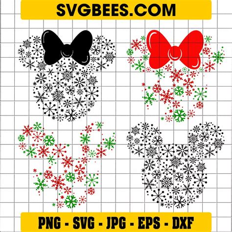 Disney Character Mickey Mouse Snowflake Svg And Png Svgbees