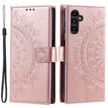 Samsung Galaxy S24 Mandala Series Wallet Case Rose Gold