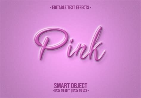 Pink Text Style Effect Premium Psd File