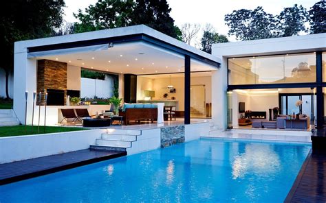 Flat Roof Pool Houses - modern houses