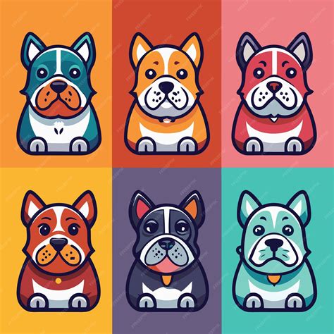 Premium Vector | Cute Dog Cartoon Characters Set of Six