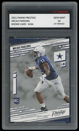 MICAH PARSONS 2021 PANINI PRESTIGE 1ST GRADED 10 NFL ROOKIE CARD DALLAS