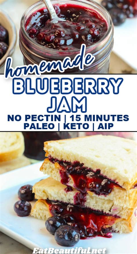 Homemade Blueberry Jam 15 Minutes No Pectin Refined Sugar Free Paleo Aip Keto Eat Beautiful