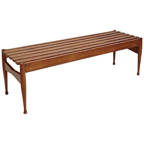 Expandable Black Slat Bench At 1stdibs