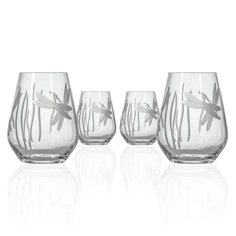 Rolf Glass Dragonfly 17 Oz Clear Stemless Wine Glass Set Of 4 206332