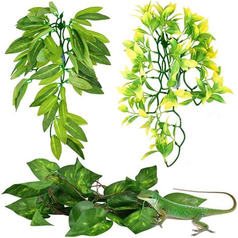 Pieces Inch Reptile Plants Set Artificial Hanging Silk Terrarium