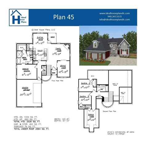 Bedroom House Plan With Bonus Room Ready To Build Architectural