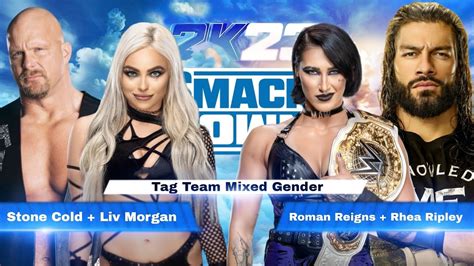 Wwe K Tag Team Mixed Gender Match Stone Cold Liv Morgan Vs