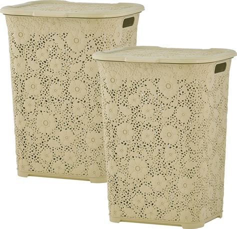 Amazon Superio Laundry Hamper With Lid Lace Design 50 Liter 2