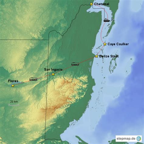 StepMap WOLO Belize Landkarte für Belize