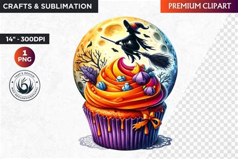 Halloween Witchcraft Cupcake Clipart Set Halloween Clipart