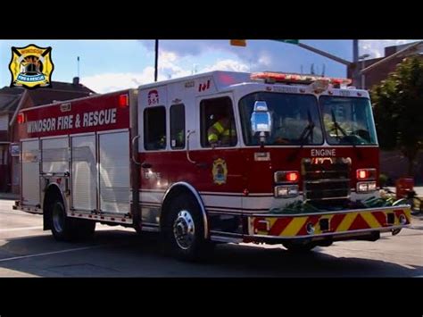 Responding Windsor Fire Engine Lights Sirens Fireworks