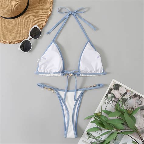 Pcs Set Women Swimwear Colors Matching Sexy Skinny No Constraint