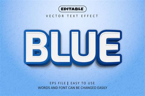 Efecto De Texto Azul Vector Premium