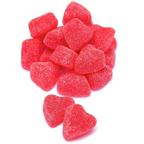 Cherry Jelly Hearts Candy 16 Ounce Tub Candy Warehouse