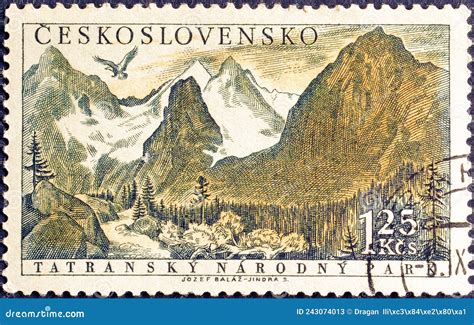 Cancelled Postage Stamp Printed By Czechoslovakia That Shows Tatra